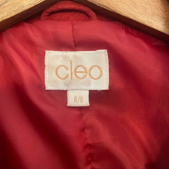 🪩 VINTAGE Cleo Women's Bold Red Suede Leather Jacket | size M - Picture 2 of 10